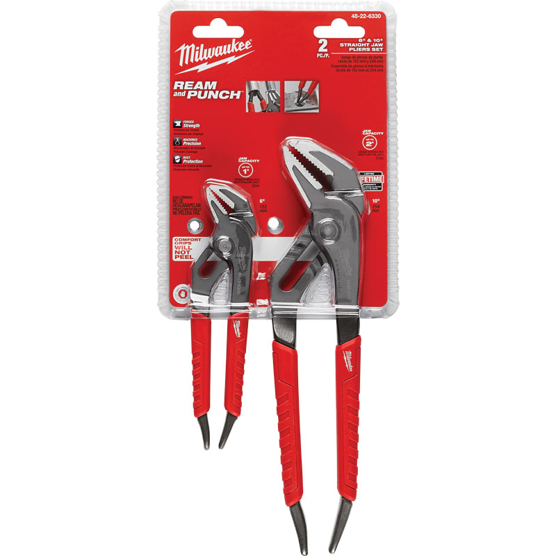 Milwaukee® 2 Pk. Ream & Punch Straight Jaw Pliers