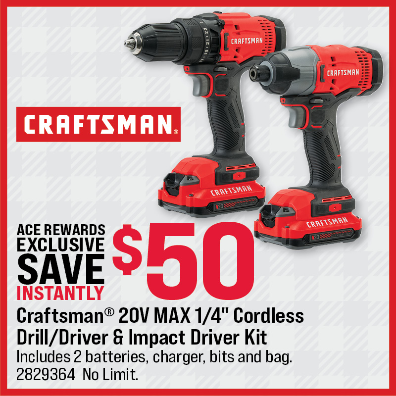 Craftsman® 20V MAX 1/4" Cordless Drill/Driver & Impact Driver Kit