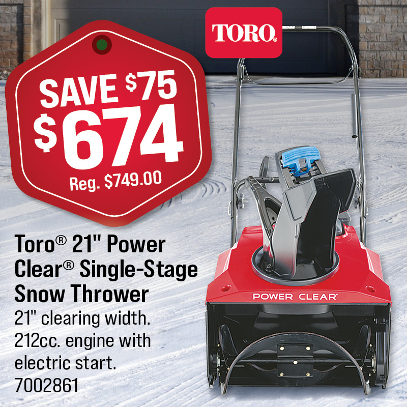 Toro® 21" Power Clear® Single-Stage Snow Thrower