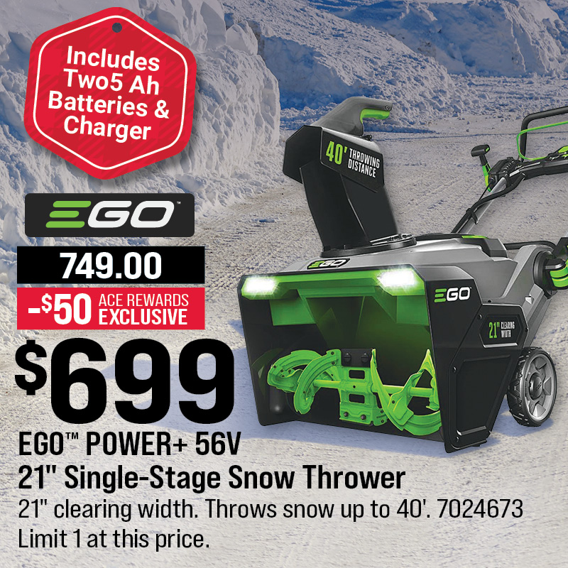 EGO™ POWER+ 56V 21" Single-Stage Snow Thrower