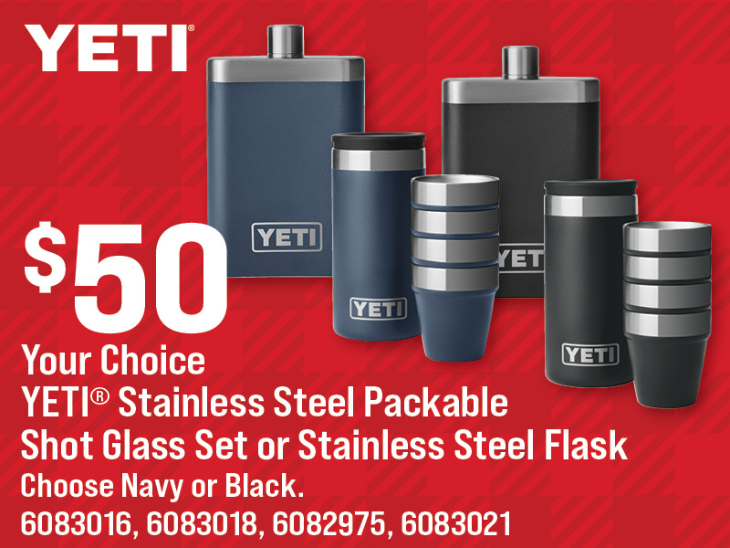 YETI® Stainless Steel Shot Glasses or Flask