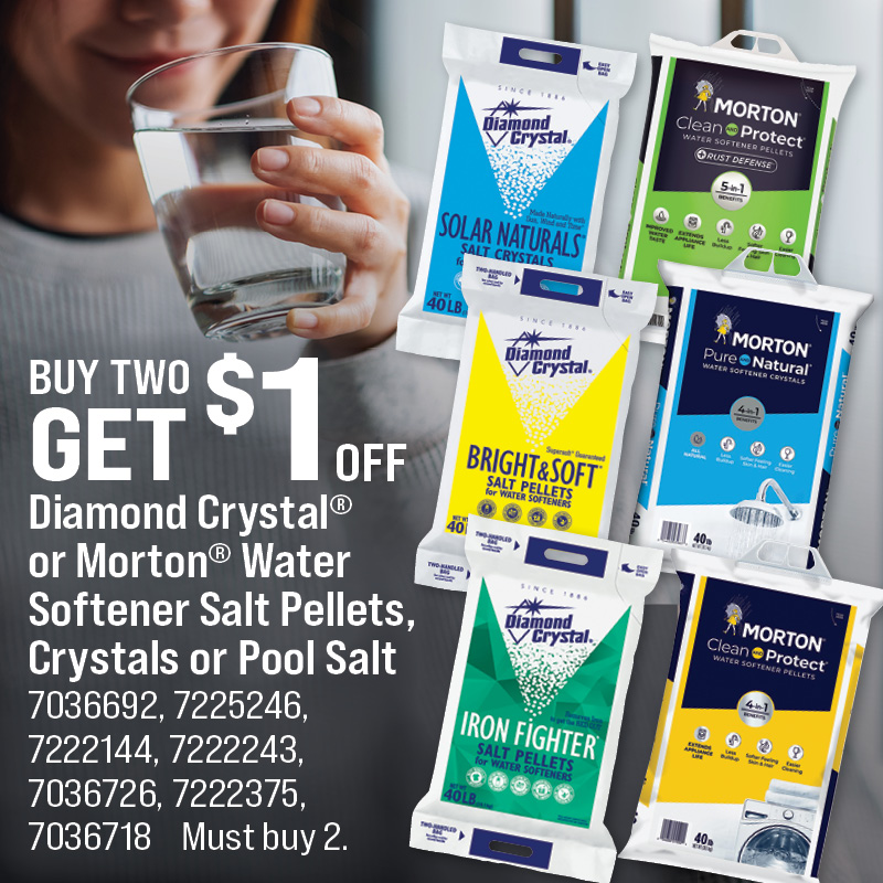 Diamond Crystal® or Morton® Water Softener Salt