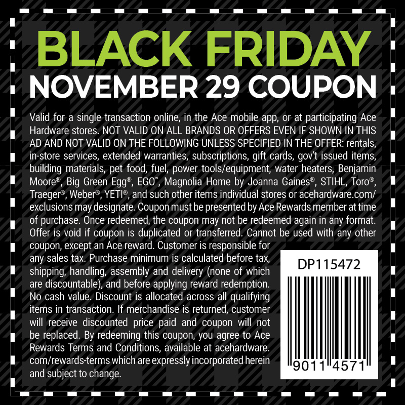 November 29 Coupon Details