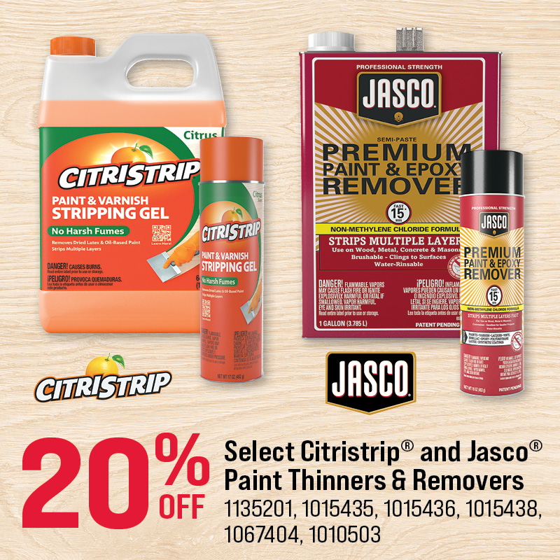 Select Citristrip® and Jasco® Paint Thinners & Removers