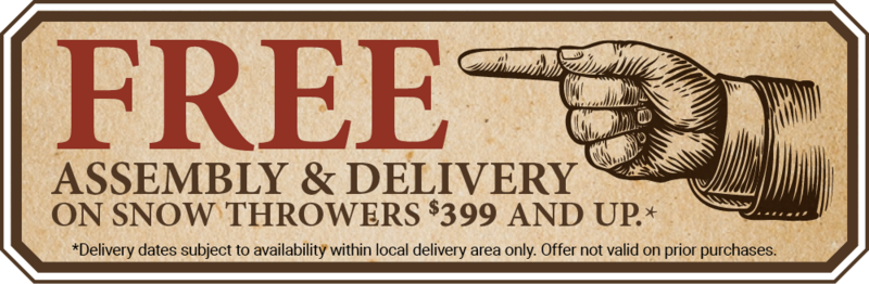 Snow Thrower Free Assembly & Delivery: 100th Anniversary