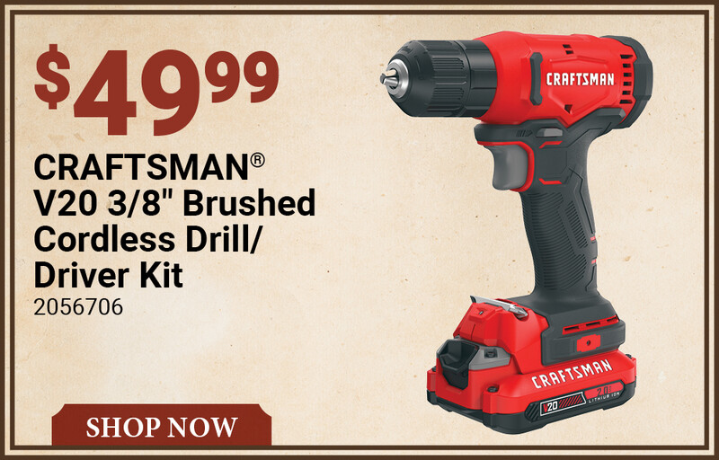 CRAFTSMAN®  V20 3/8" Brushed Cordless Drill/Driver Kit
